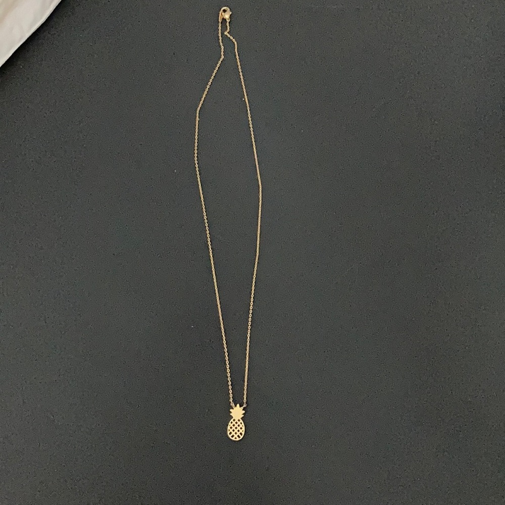 Minimalist gold necklace with pineapple charm